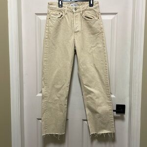 ZARA | Cream | Button Fly | Straight | Crop | Denim Jean | Size 4